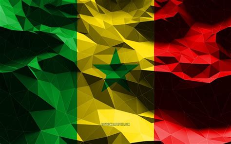 Descargar Fondos De Pantalla 4k Bandera De Senegal Arte De Baja Poli