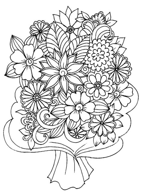 Flower Bouquet Coloring Pages Printable Coloring Pages Coloring