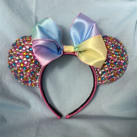 Bedazzled Mickey Ears Pink Mickey Ears Rainbow Mickey Ears Etsy