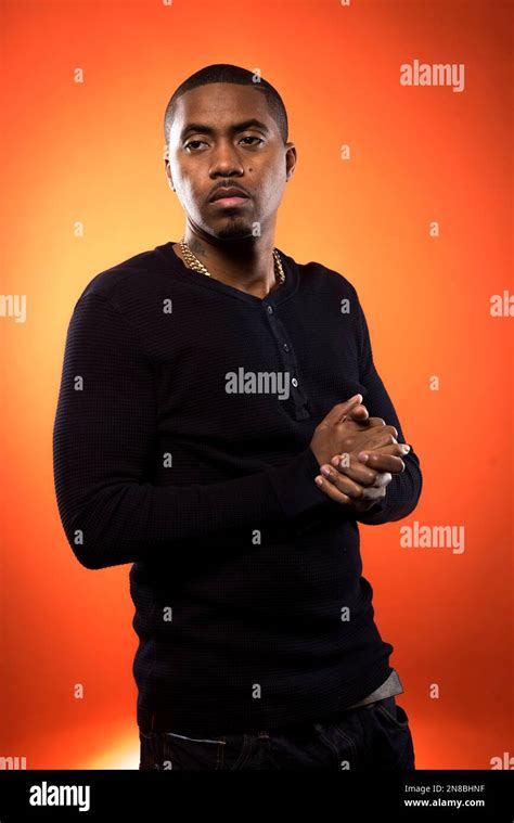 American Rapper And Actor Nasir Jones Better Known As Nas Poses For A