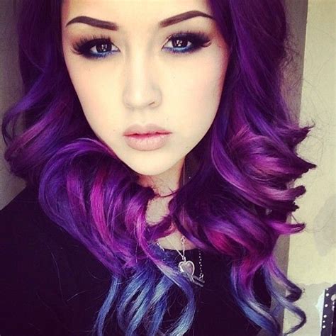 Hair Colors To Try This Summer Purple Ombre Hair Ombre Hair Hair Makeup