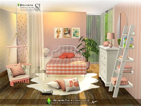 Delicata Teen Bedroom By Simcredible At Tsr Sims 4 Updates