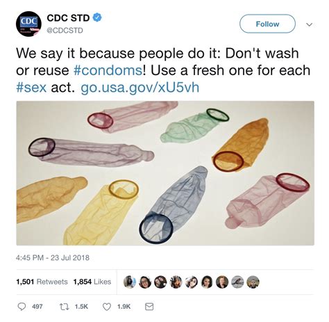 The Centers For Disease Control Reminds You Not To Wash And Reuse Condoms