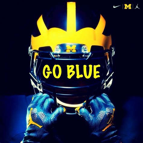 Go Blue Michigan Football Helmet U Of M Football Michigan Sports