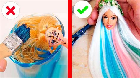 Diy Barbie Hair Tutorial Barbie Hairstyle Doll Makeover Transformation 😱 Make Glam