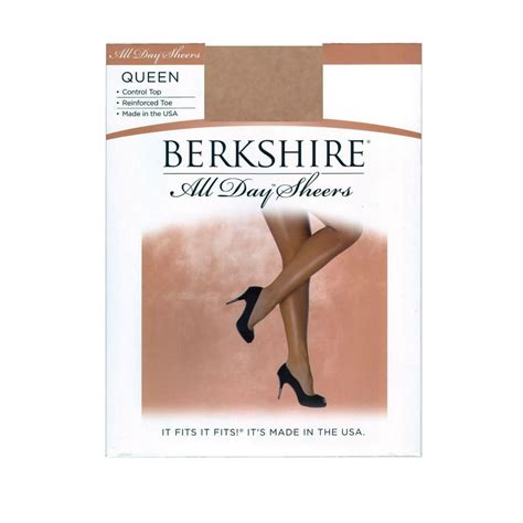 Berkshire Berkshire Womens Plus Size Queen All Day Sheer Control Top Pantyhose Reinforced