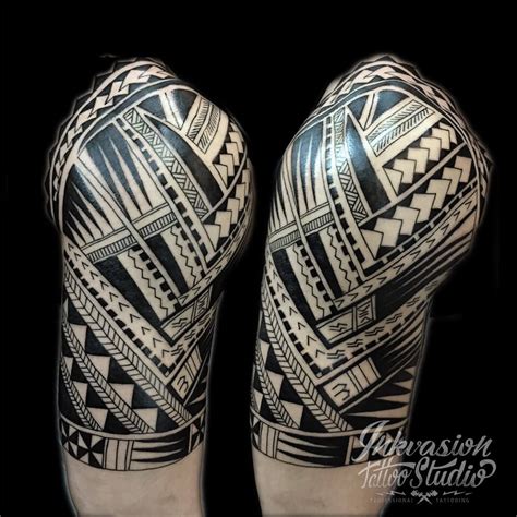 Polynesian Half Sleeve Tattoo Inkvasion Tattoo Studio · Singapore