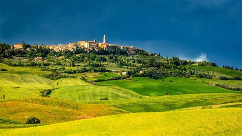 792870 4k Italy Scenery Fields Grasslands Sky Tuscany Spruce