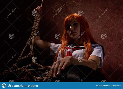 Anime Girl With A Shibari Knots Stock Image Image Of Asian Beautiful