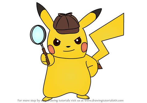 How To Draw Detective Pikachu From Detective Pikachu Detective Pikachu Step By Step