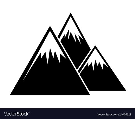 Mountains Silhouette Symbol Icon Design Beautiful Vector Image