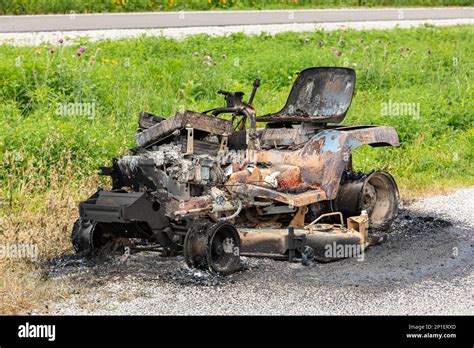 Lawn Mower Tractor Damaged From Fire Lawn Equipment Maintenance