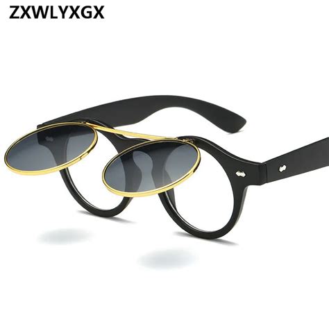 Zxwlyxgx Gafas De Sol Redondas Para Hombre Y Mujer Lentes De Sol Steampunk De Estilo Retro De