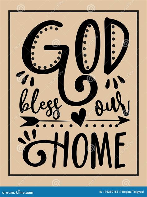 God Bless You Calligraphy Text With Heart Vector Illustration