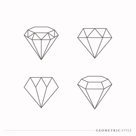 Geometric Diamond Design Collection Vector Free Image By