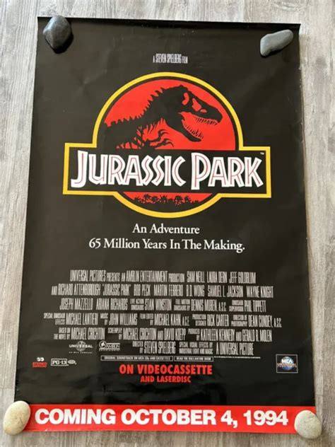 Vintage Jurassic Park Vhs Movie Poster Clean Corners No Holes