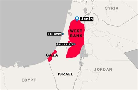Where Is Jenin Map Shows Location Of Refugee Camp In The West Bank