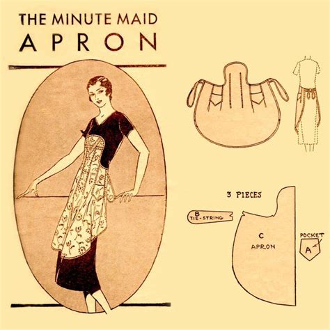 Vintage 1920s Aprons Vintage 1920s Flapper Era Full Size Apron