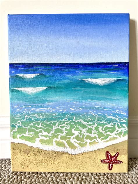 Easy Beach Painting with Acrylics for Beginners - Feeling Nifty | Beach