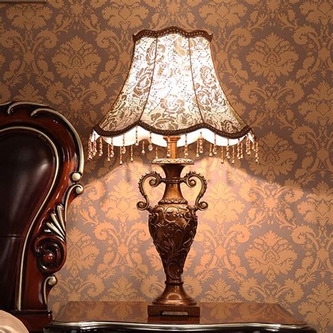 Stem is 12 1/2 high. European style desk lamp luxurious sitting room table lamp study bedroom bedside warm light ...