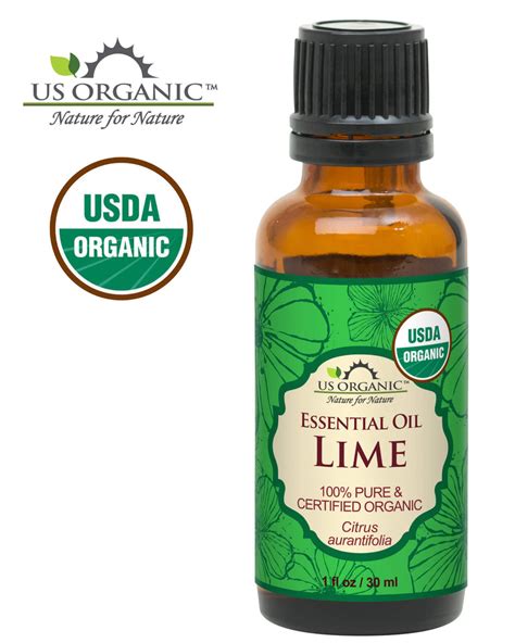100 Pure Certified Usda Organic Lime Essential Oil Us Organic The Usda Certified Organic