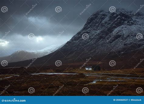 Low Mountain Cabin In Glencoe Scotland Uk Typical Highland Building