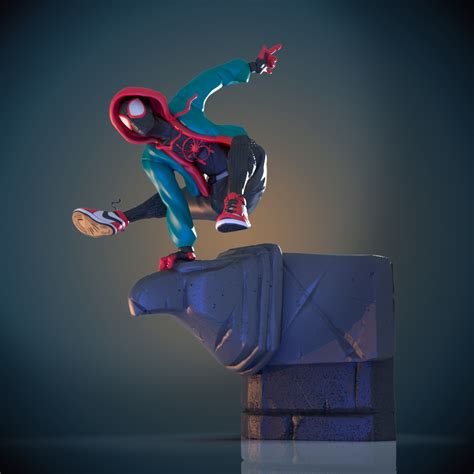 Stl File Spiderman Miles Morales 🦸‍♂️・3d Printing Template To Download