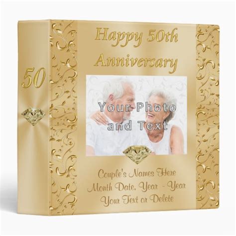 50th Anniversary Photo Album Couples Photo Names 3 Ring Binder