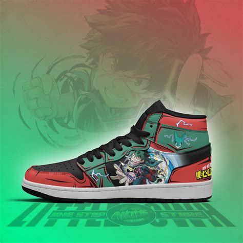 Deku Shoes My Hero Academia Shoes Mha Anime Custom Jd Sneakers Homefavo