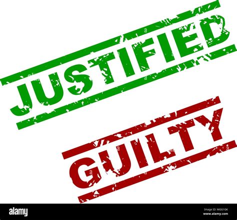 Guilty And Justified Rubber Stamp Vector Grunge Insignia Label Sign