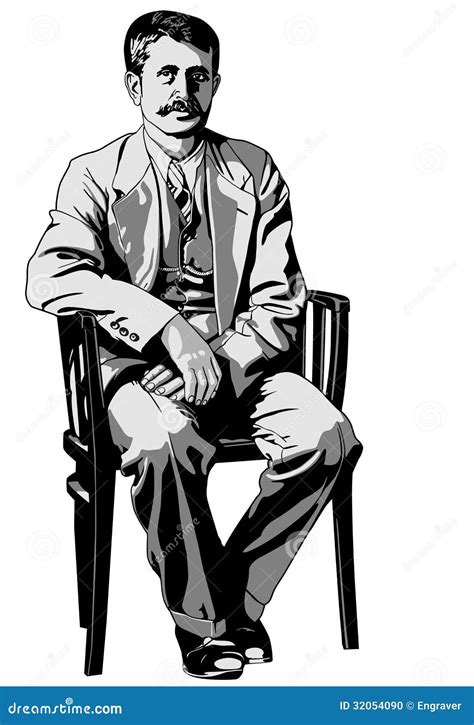 Man Sitting On A Chair Stock Vector Illustration Of Sitting 32054090