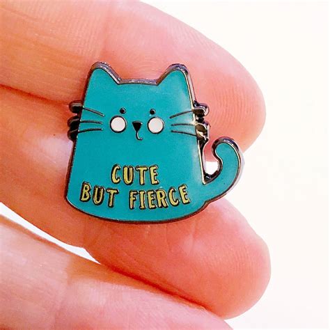 Cute But Fierce Cat Enamel Pin By Wink Design