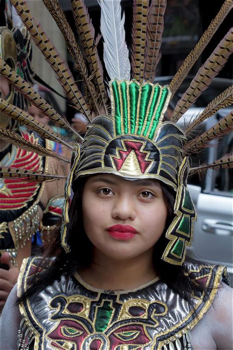Mexican Day Parade 9182016 Girl In Feathered Headdress Photograph By