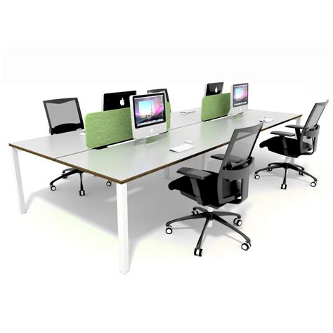 4 Person Workstation Desks With Acoustic Screens Bevisco