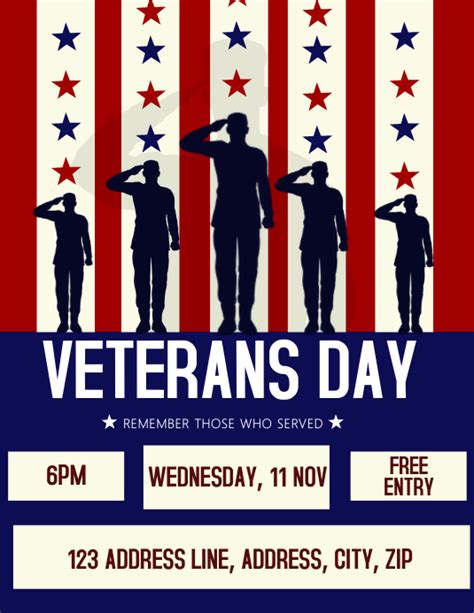 Veterans Day Celebration Event Flyer Template Postermywall