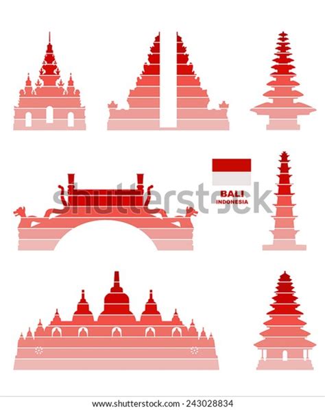 Vector Graphic Symbols Bali Indonesia Stock Vector Royalty Free 243028834