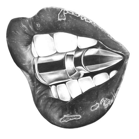 Lips Biting Bullet Tattoo Souravjoshiartsdrawingtiger