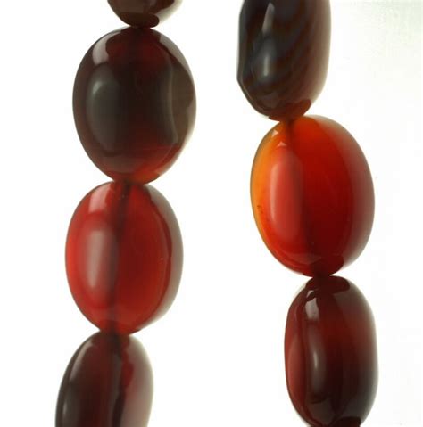 20x16mm Agate Gemstone Dark Orange Oval Loose Beads 16 Inch Etsy