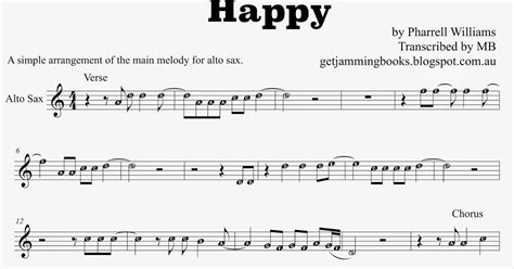 Happy Happy Alto Sax Happy Sheet Music Happy Transcription Happy Score Saxophone Sheet Music