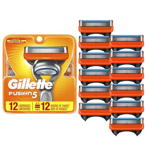 buy gillette fusion5 mens razor blade refills 12 count lubrastrip for a more comfortable shave