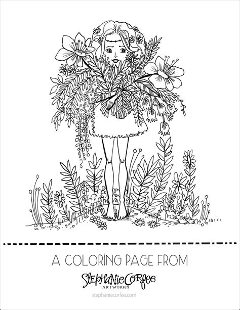 Free Printable Girly Flower Bohemian Coloring Page By Stephanie Corfee
