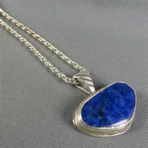 Lapis Lazuli Sterling Silver Necklace With Images Sterling Silver