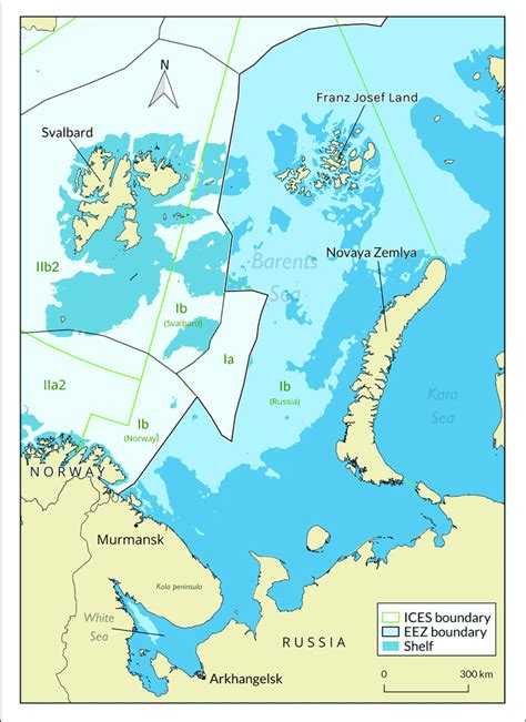 Map Of The Barents Sea Region Including The Exclusive Economic Zones