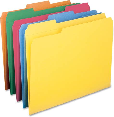 Smead Colored Folders Reinforced Tab Letter Assorted De Plástico