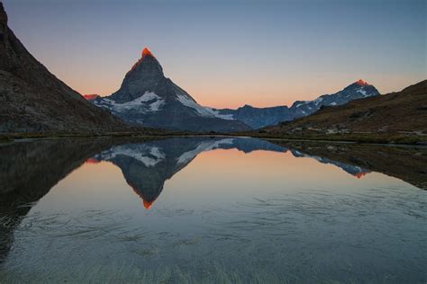 Riffelsee With Matterhorn Reflection Switzerland