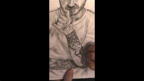 David Beckham With Sleeve Tattoos Speed Drawing Youtube