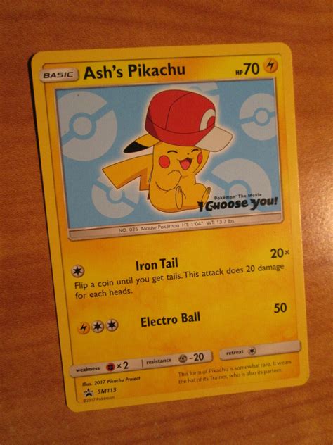 Toys And Hobbies Ashs Pikachu Sm114 I Choose You Pokemon Card Non Holo
