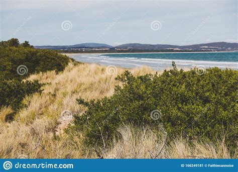 Seven Mile Beach In Tasmania Australia On Late Spring Day With No