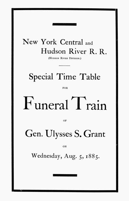 Burial Of Ulysses S Grant Ncover Of The Schedule For The Funeral Train Of Ulysses S Grant 5