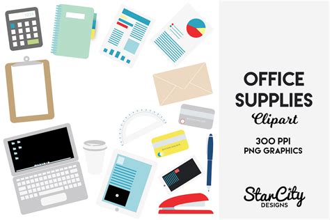 Office Supplies Clip Art For Commercial Use